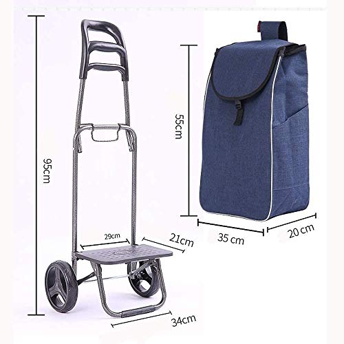 Woodtree Carro Plegable portátil, Trolley House, Personas de Edad Avanzada, la Tienda de comestibles de la Cesta En Mujeres Embarazadas, Carro, Carro móvil A + (Color: A) ?, Color: B (Color : A)