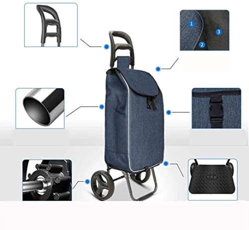 Woodtree Carro Plegable portátil, Trolley House, Personas de Edad Avanzada, la Tienda de comestibles de la Cesta En Mujeres Embarazadas, Carro, Carro móvil A + (Color: A) ?, Color: B (Color : A)