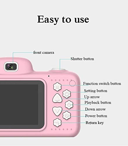 Woodtree Niños cámara Digital, cámara de Doble Lente SLR, cámara Recargable Regalo del Juguete de vídeo HD Acción videocámara de la cámara de Navidad for los niños Color: Azul (Color : Pink)