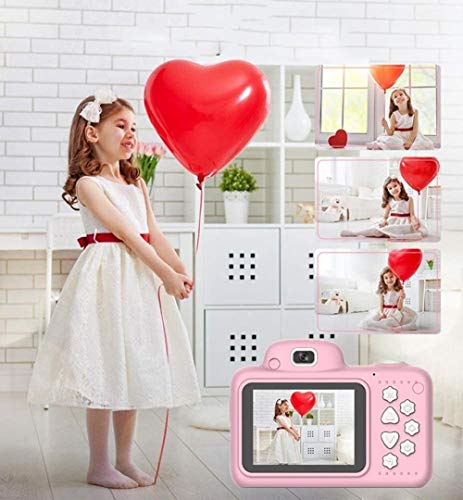 Woodtree Niños cámara Digital, cámara de Doble Lente SLR, cámara Recargable Regalo del Juguete de vídeo HD Acción videocámara de la cámara de Navidad for los niños Color: Azul (Color : Pink)