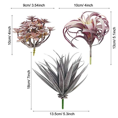 Woohome Suculentas Plantas Artificiales, 15 Pz Morado Suculentas Artificiales Plantas Decorativas Artificiales Surtidas Suculentas para Balcon Escritorio Oficina Decoración