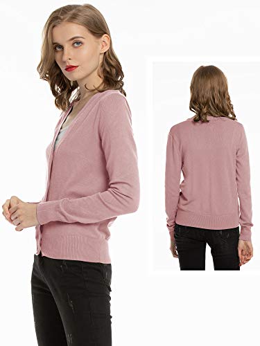 Woolen Bloom Cárdigan Mujeres Chaqueta de Punto Básico de Manga Larga con Botones Rebecas Camisetas de Fiesta Blusas Largas Chal Flojo Elegante