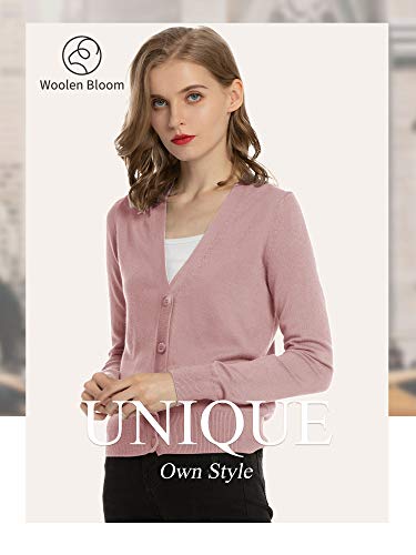 Woolen Bloom Cárdigan Mujeres Chaqueta de Punto Básico de Manga Larga con Botones Rebecas Camisetas de Fiesta Blusas Largas Chal Flojo Elegante
