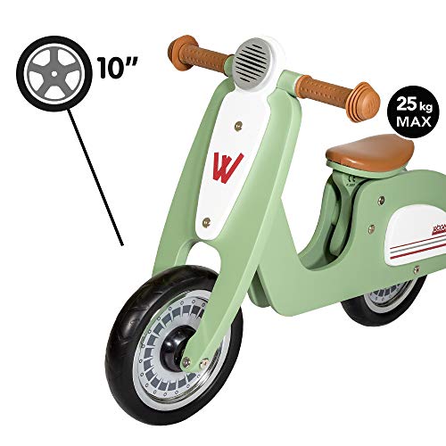 WOOMAX - Bici sin pedales de madera Scooter 10" (ColorBaby 85378)