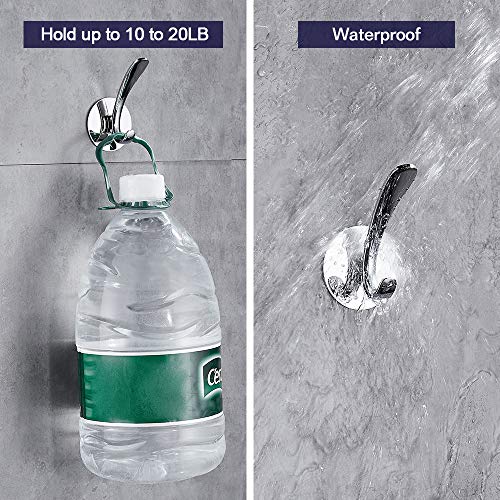 Wopeite Percha adhesiva para toallas y albornoces, Acero inoxidable, Instalación sin taladro, Organizador para baño y cocina, Toallero de gancho para puertas, Pack de 2