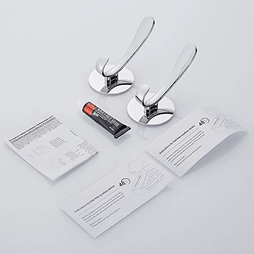 Wopeite Percha adhesiva para toallas y albornoces, Acero inoxidable, Instalación sin taladro, Organizador para baño y cocina, Toallero de gancho para puertas, Pack de 2