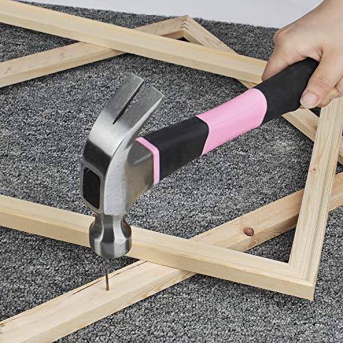 WORKPRO 103 Piezas Juego de Herramientas Portátil para DIY con Bolsa Rosa, Alicates Destornilladores Llaves Martillo para Bricolaje y Reparaciones Diarias, Ideal para Esposa Novia Chicas