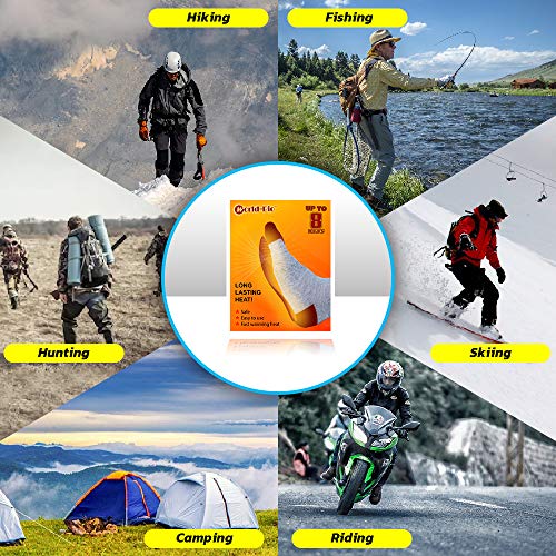WORLD-BIO Calentadores de pies y pie Adhesivo desechable autocalentable Activado por Aire para Zapatos, Senderismo de Invierno, Ciclismo, Pesca, Caza, Camping, etc - 10 Pares