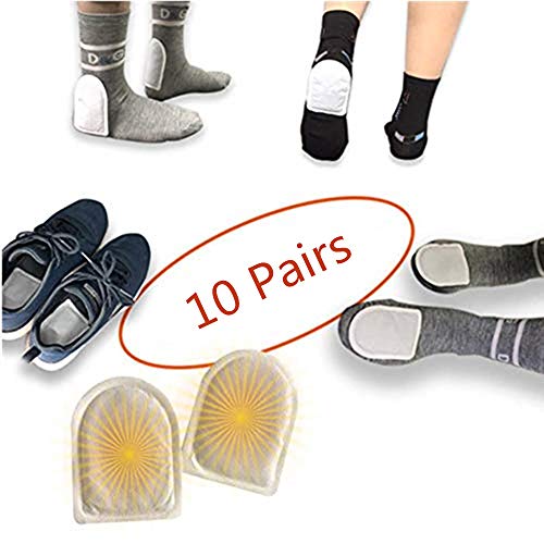 WORLD-BIO Calentadores de pies y pie Adhesivo desechable autocalentable Activado por Aire para Zapatos, Senderismo de Invierno, Ciclismo, Pesca, Caza, Camping, etc - 10 Pares