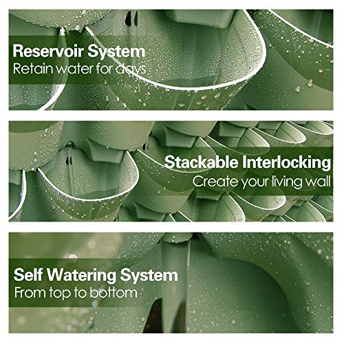 Worth Garden 36 Bolsillos Sembradora Vertical de jardín de Interior/Exterior decoración de Plantas Sistema de riego por Goteo