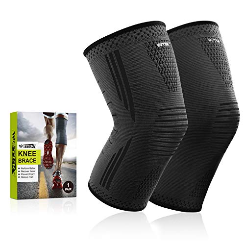 Wotek Compresión Rodillera Ortopédica Soporte de rótula para ligamentos de rodillera Menisco -Medio Naranja