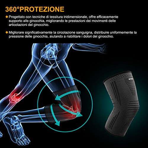 Wotek Compresión Rodillera Ortopédica Soporte de rótula para ligamentos de rodillera Menisco -Medio Naranja