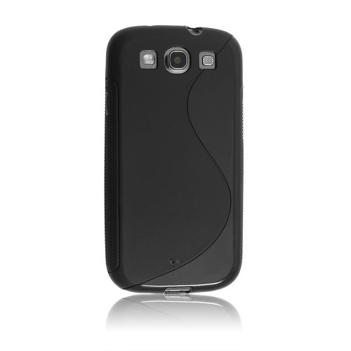 WOVELOT - Carcasa Flexible para Samsung Galaxy S3 S III (TPU), Color Negro
