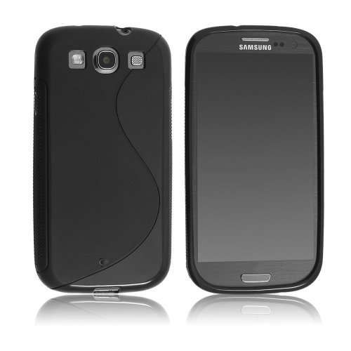WOVELOT - Carcasa Flexible para Samsung Galaxy S3 S III (TPU), Color Negro