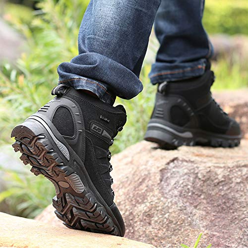 Wowei - Botas de senderismo, impermeables, para exteriores, deportivas, antideslizantes, cómodas, ligeras, de montaña, para trekking, para hombre y mujer, color Negro, talla 41 EU