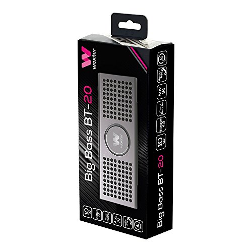 Woxter Big Bass BT-20 Golden- Altavoz portátil Bluetooth Ultracompacto de Aluminio, 10W (Bluetooth 4.0+EDR,función Manos Libres,Lector de Tarjetas, Entrada AUX), Color Dorado