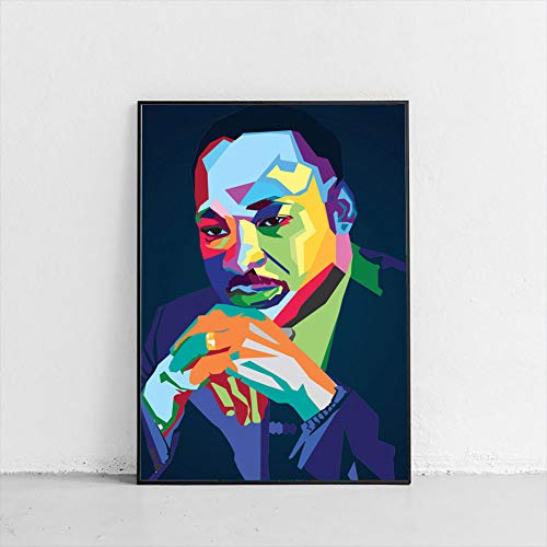 Wpap Pop Art Martin Luther King Jr Lienzo decorativo para pared de 50,8 x 71,1 cm, enmarcado para dormitorio, enmarcado/listo para colgar