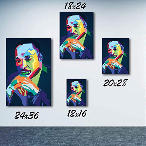 Wpap Pop Art Martin Luther King Jr Lienzo decorativo para pared de 50,8 x 71,1 cm, enmarcado para dormitorio, enmarcado/listo para colgar