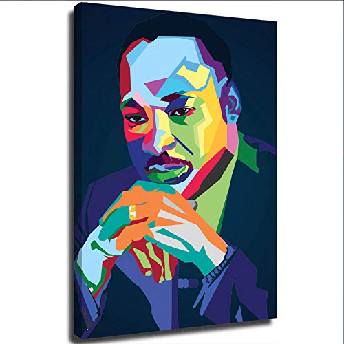 Wpap Pop Art Martin Luther King Jr Lienzo decorativo para pared de 50,8 x 71,1 cm, enmarcado para dormitorio, enmarcado/listo para colgar