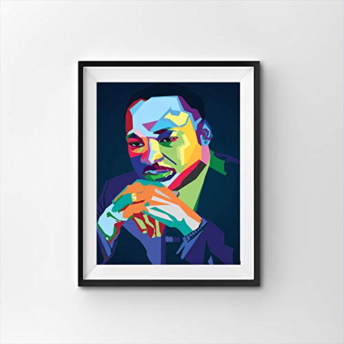 Wpap Pop Art Martin Luther King Jr Lienzo decorativo para pared de 50,8 x 71,1 cm, enmarcado para dormitorio, enmarcado/listo para colgar
