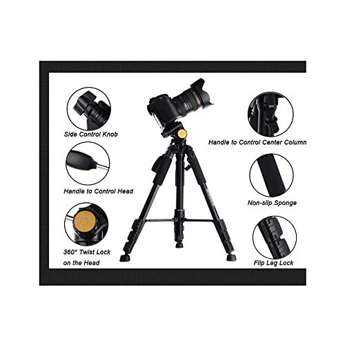 WSMLA Vídeo trípode de cámara de Aluminio Ligero de Viajes Soporte de la cámara réflex Digital con Montaje Universal del teléfono y la Bolsa de Transporte