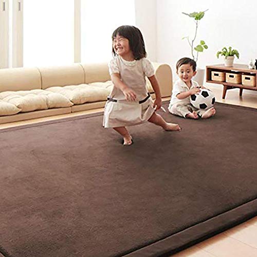 WSZGR Niños Arrastrándose Alfombra para Salón,no-resbalón Bebé Seguro Alfombras,bebé's Dormitorio,3cm De Espesor Espesar Coral Fleece Estera Verde 100x200cm/39x79inch