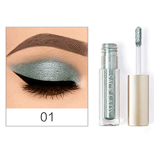 Wtouhe - sombra de ojos, maquillaje líquido, brillo, impermeable, ojos brillantes metálicos, maquillaje de ojos de verano 2019, precio asequible