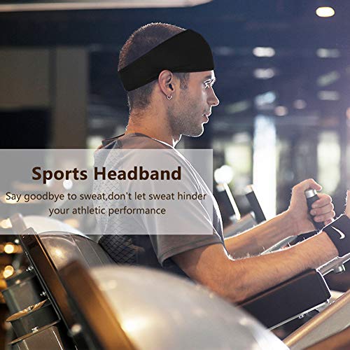 Wuudi Sport - Cinta para el sudor con elástico, para correr, senderismo, bicicleta, yoga y baloncesto (2 unidades)