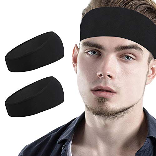 Wuudi Sport - Cinta para el sudor con elástico, para correr, senderismo, bicicleta, yoga y baloncesto (2 unidades)