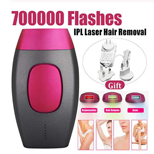 WUYI Depiladora de Luz Pulsada, Sistema Multifunción Permanente Tres En Uno En Flash Rápido 0.9 S, 700,000 Flashes, 5 Niveles de Ajuste de Energía (rejuvenecimiento, Acné, Depilación)