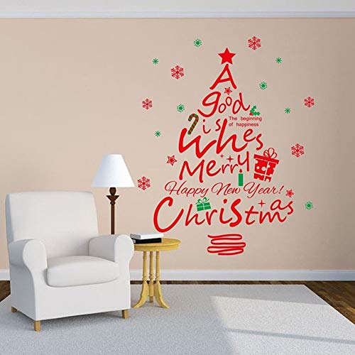 WWHSS Vidrio de Ventana -2pcs Lot Navidad/Pared Pegatinas Decorativas colocadas al Centro Comercial Etiqueta de la Ventana de Navidad Regalo del Copo de Nieve Papa Noel