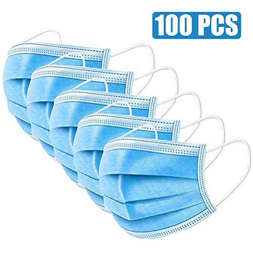 WWJJLL Protección de la Salud Transpirable, 100 PCS de protección Facial, Anti-alérgicos del Polen eficaz Impermeable Protector de Cara con 6 Protectores de la Cara y el oído extendido Ganchos