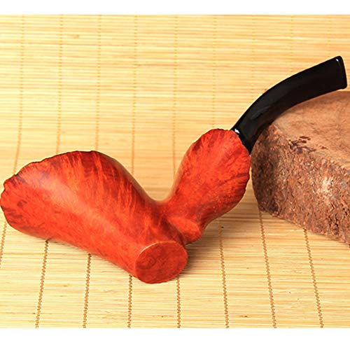 WXYLJ - Pipa de tabaco de madera maciza, hecha a mano, clásica, hecha a mano, diseño de llama, curvado, para cigarrillos