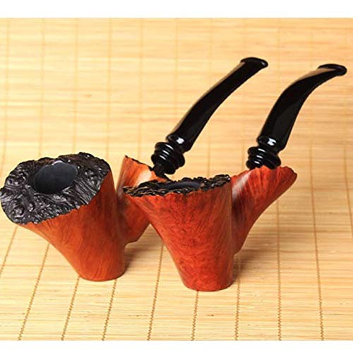 WXYLJ - Pipa de tabaco de madera maciza, hecha a mano, clásica, hecha a mano, diseño de llama, curvado, para cigarrillos