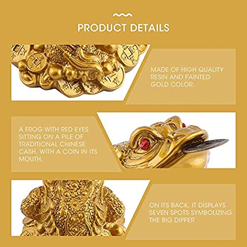 WYMAODAN moneda de la suerte, moneda de rana Feng Shui, moneda de la suerte, dije chino para la prosperidad decoración del hogar, regalo con una bolsa de la suerte