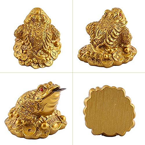 WYMAODAN moneda de la suerte, moneda de rana Feng Shui, moneda de la suerte, dije chino para la prosperidad decoración del hogar, regalo con una bolsa de la suerte