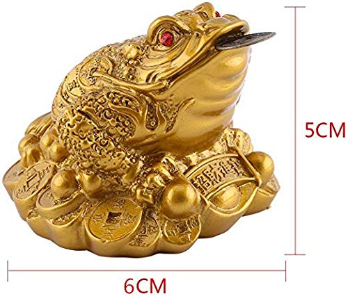 WYMAODAN moneda de la suerte, moneda de rana Feng Shui, moneda de la suerte, dije chino para la prosperidad decoración del hogar, regalo con una bolsa de la suerte