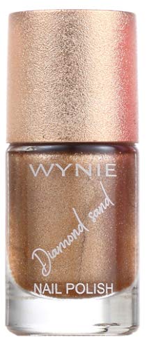 WYNIE Diamond Sand Nail Polish - Esmalte de uñas secado rápido acabado metalizado, 8ml dorado