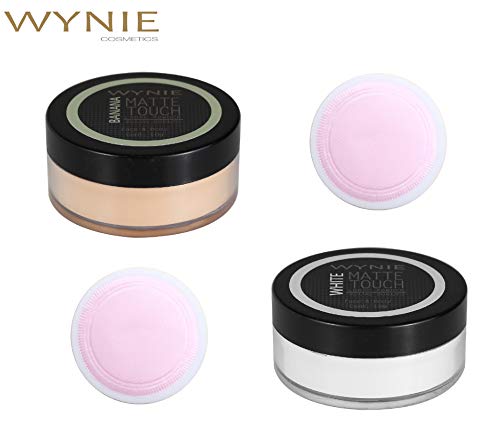 WYNIE Polvos Fijadores Translúcidos y Banana Sueltos Matte Touch Sellador de Maquillaje Matificante Acabado Aterciopelado 2 unidades- 10 g
