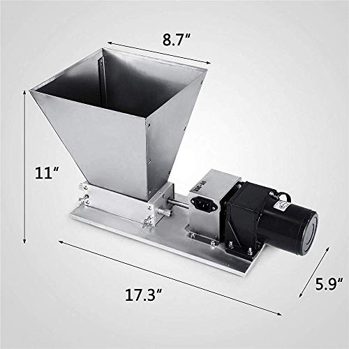 WYZXR Trituradora de Granos eléctrica Molino de 2 Rodillos Homebrew 40PRM Trituradora de Malta con tolva de 11 Libras para molienda de Granos de Cebada (eléctrica)