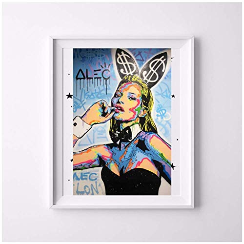 wzgsffs Monopolyingly Kate Moss Playboyes Icon Canvas Poster Painting Wall Art HD Picture Print Modern Home Decoration   -60x80cm Sin Marco