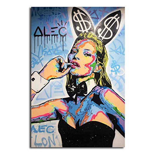 wzgsffs Monopolyingly Kate Moss Playboyes Icon Canvas Poster Painting Wall Art HD Picture Print Modern Home Decoration   -60x80cm Sin Marco