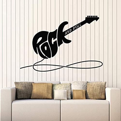 wZUN Guitarra eléctrica calcomanía de Pared Instrumento de Rock Pegatina de Vinilo Sala de música decoración para niños 63X91 cm