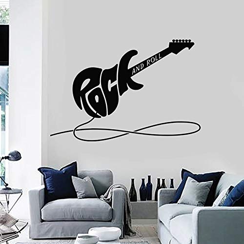 wZUN Guitarra eléctrica calcomanía de Pared Instrumento de Rock Pegatina de Vinilo Sala de música decoración para niños 63X91 cm
