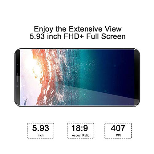 X19 CUBOT 4G Smartphone Libre 2019 Android 9.0 Teléfono móvil sin contactos 5,93 Pulgadas FHD+(2160x1080px) Dual Sim 64GB ROM 4GB RAM Dual Cámara Octa-Core Procesador WiFi GPS 4000mAh Negro
