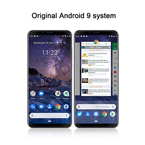 X19 CUBOT 4G Smartphone Libre 2019 Android 9.0 Teléfono móvil sin contactos 5,93 Pulgadas FHD+(2160x1080px) Dual Sim 64GB ROM 4GB RAM Dual Cámara Octa-Core Procesador WiFi GPS 4000mAh Negro