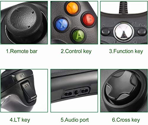 Xbox 360 Mando de Gamepad, Mando pc, Mando xbox 360 con Vibración, Controlador de Gamepad para Xbox 360 Mando para PC Windows XP/7/8/10