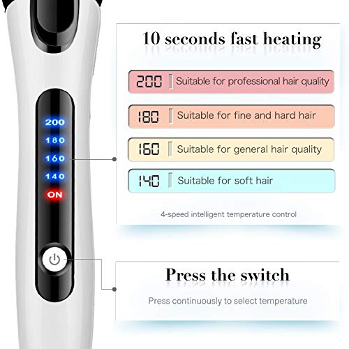 Xchingwan Tenacillas Para Rizar, calor más rápido de 10s 60W con 4 controles de temperatura inteligentes. Fácilmente rizar hermoso estilo para mujeres como regalo （blanco）