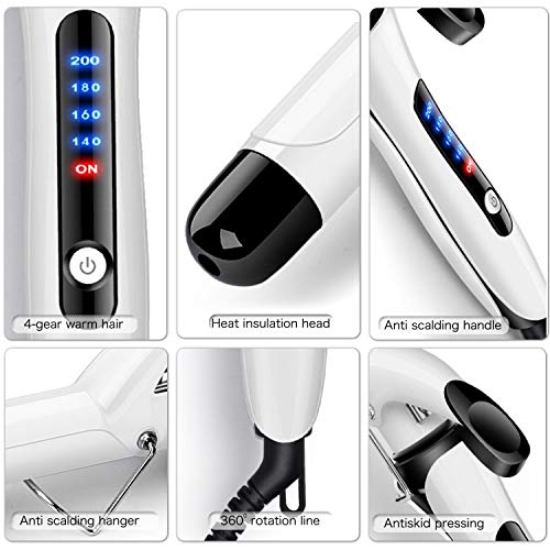Xchingwan Tenacillas Para Rizar, calor más rápido de 10s 60W con 4 controles de temperatura inteligentes. Fácilmente rizar hermoso estilo para mujeres como regalo （blanco）