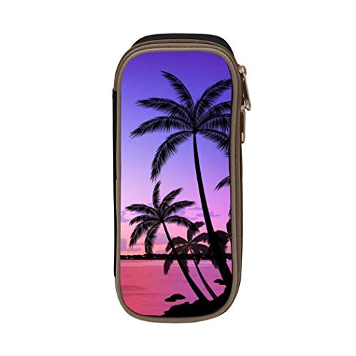 XCNGG Bolsa de papelería estuche estuche para lápices Pencil case,Large Capacity Sunset Palm Tree Student Pencil Box Stationery Bag, Multifunctional Zipper Storage Bag for Students and Adults, School